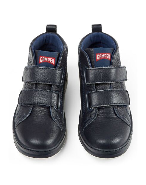 Baskets en Cuir Runner marine