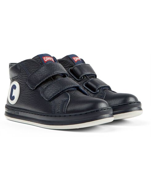 Baskets en Cuir Runner marine