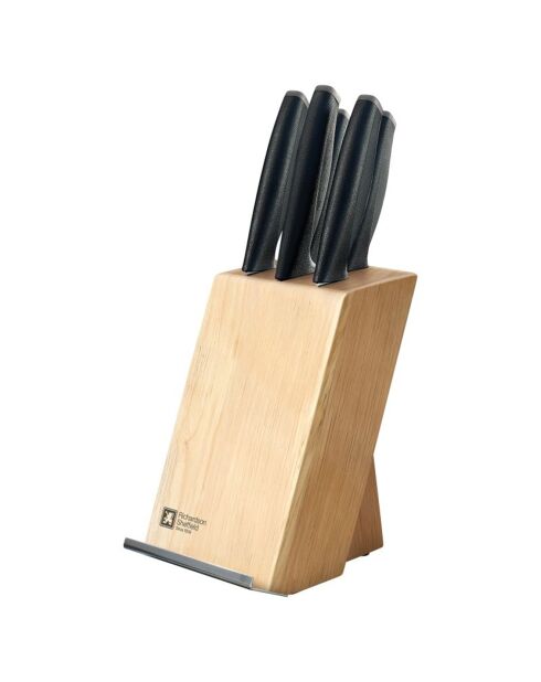 Ceppo a 5 coltelli con supporto per tablet Advantage nero/grigio