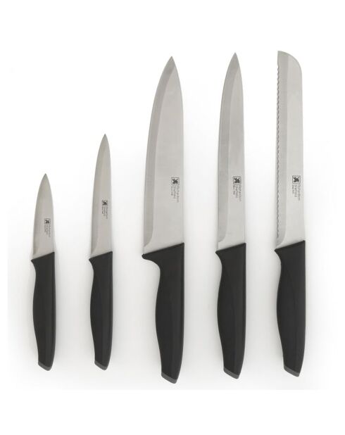 Ceppo a 5 coltelli con supporto per tablet Advantage nero/grigio