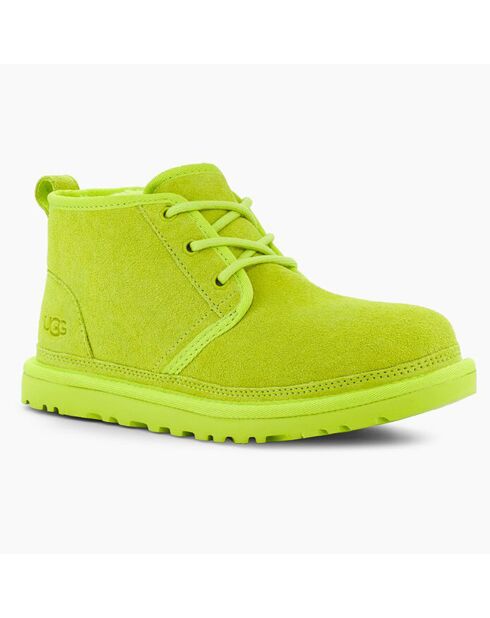 Chaussures fourrées Laine en Velours de Cuir Neumel jaune/vert fluo