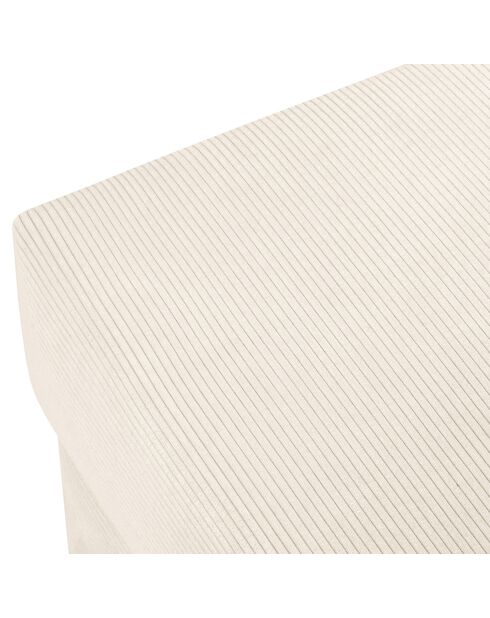 Pouf Quince Velours côtelé beige clair - 64x64x37 cm