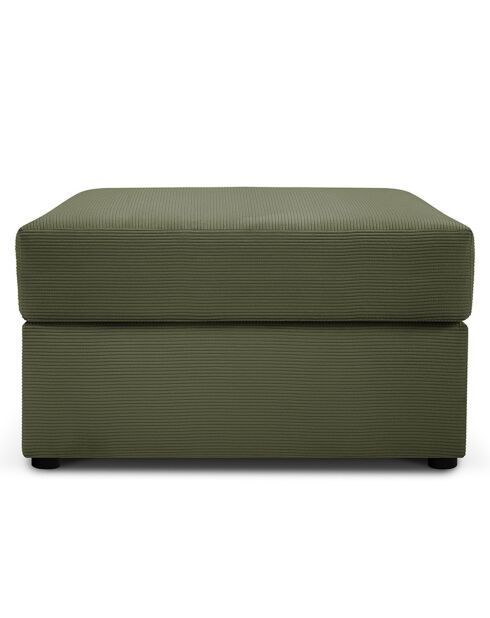 Pouf Quince Velours côtelé vert - 64x64x37 cm