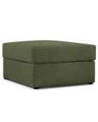Pouf Quince Velours côtelé vert - 64x64x37 cm