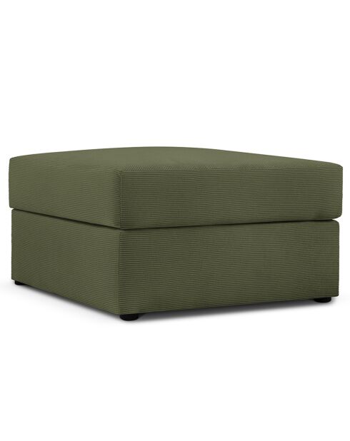 Pouf Quince Velours côtelé vert - 64x64x37 cm