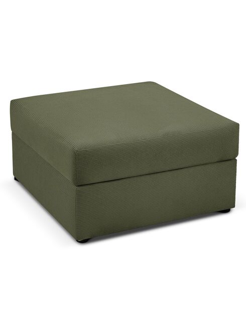 Pouf Quince Velours côtelé vert - 64x64x37 cm