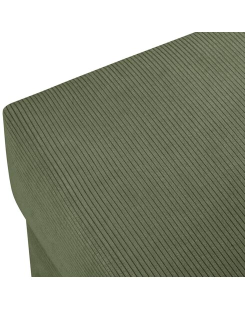 Pouf Quince Velours côtelé vert - 64x64x37 cm