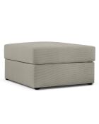 Pouf Quince Velours côtelé gris clair - 64x64x37 cm