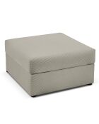 Pouf Quince Velours côtelé gris clair - 64x64x37 cm
