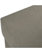 Pouf Quince Velours côtelé gris clair - 64x64x37 cm