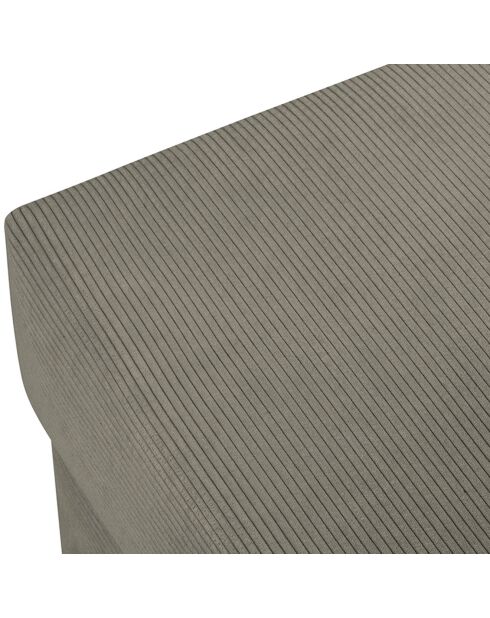 Pouf Quince Velours côtelé gris clair - 64x64x37 cm