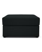 Pouf Quince Velours côtelé noir - 64x64x37 cm