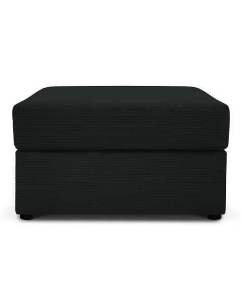 Pouf Quince Velours côtelé noir - 64x64x37 cm