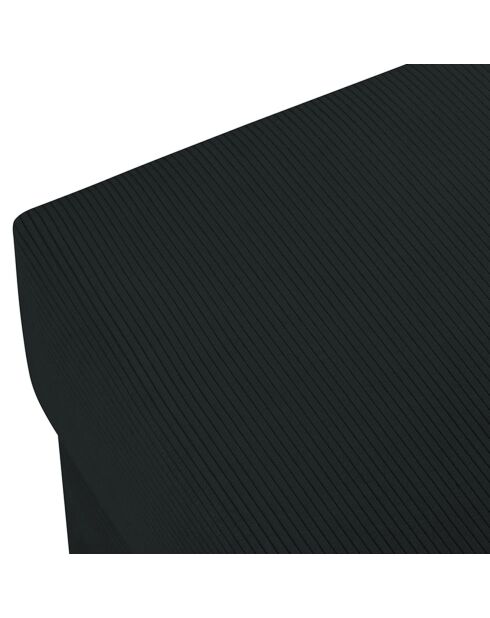 Pouf Quince Velours côtelé noir - 64x64x37 cm