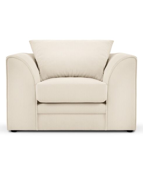 Fauteuil Quince Velours côtelé beige clair - 97x92x80 cm