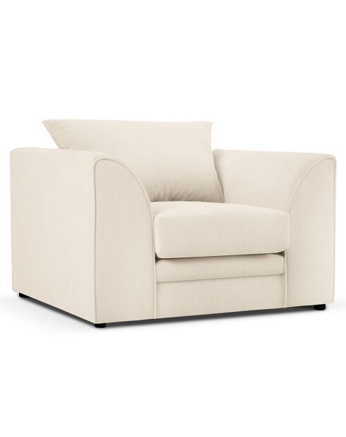 Fauteuil Quince Velours côtelé beige clair - 97x92x80 cm