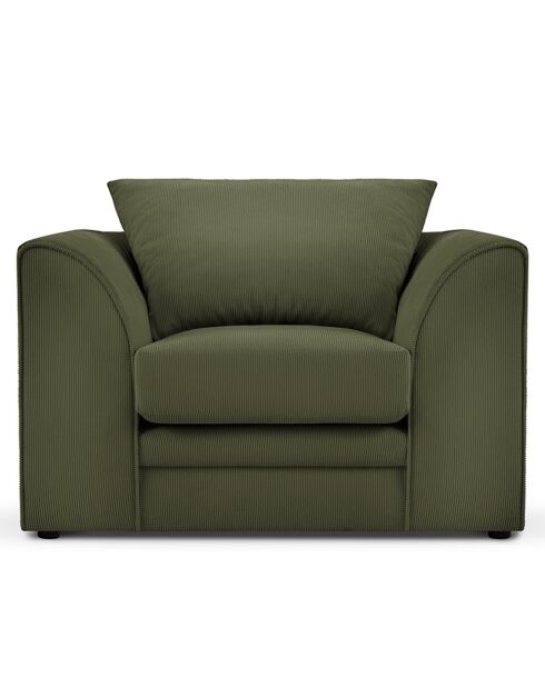 Fauteuil Quince Velours côtelé vert - 97x92x80 cm