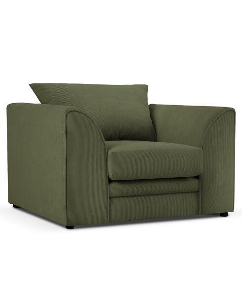Fauteuil Quince Velours côtelé vert - 97x92x80 cm