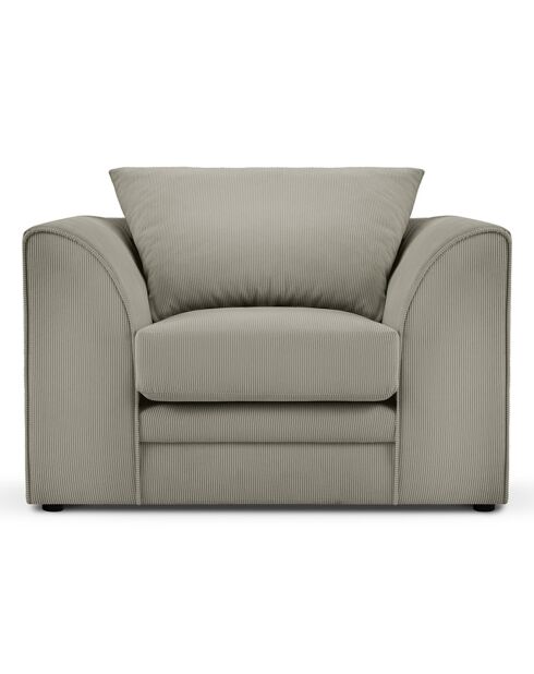 Fauteuil Quince Velours côtelé gris clair - 97x92x80 cm
