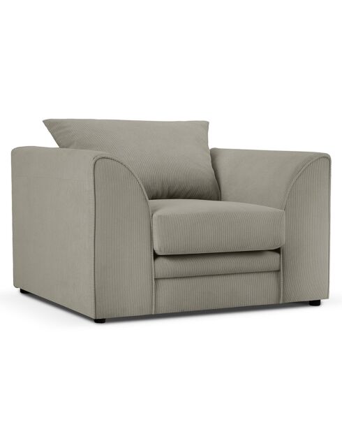 Fauteuil Quince Velours côtelé gris clair - 97x92x80 cm