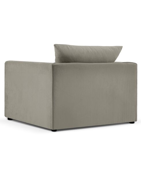 Fauteuil Quince Velours côtelé gris clair - 97x92x80 cm