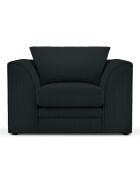 Fauteuil Quince Velours côtelé noir - 97x92x80 cm