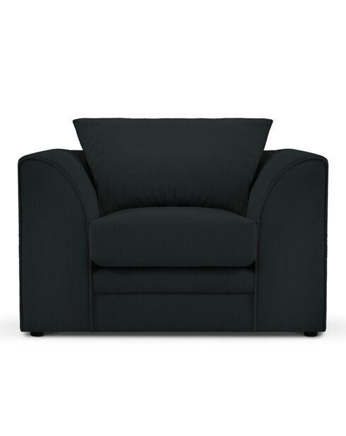 Fauteuil Quince Velours côtelé noir - 97x92x80 cm
