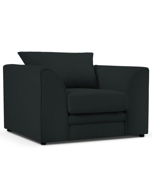 Fauteuil Quince Velours côtelé noir - 97x92x80 cm