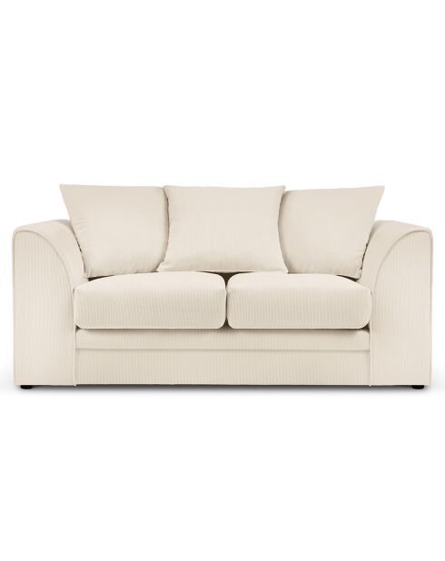 Canapé Quince Velours côtelé 2 Places beige clair - 150x92x80 cm