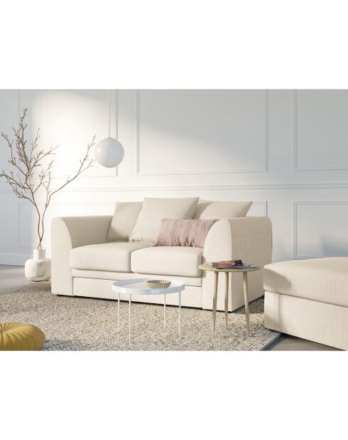 Canapé Quince Velours côtelé 2 Places beige clair - 150x92x80 cm