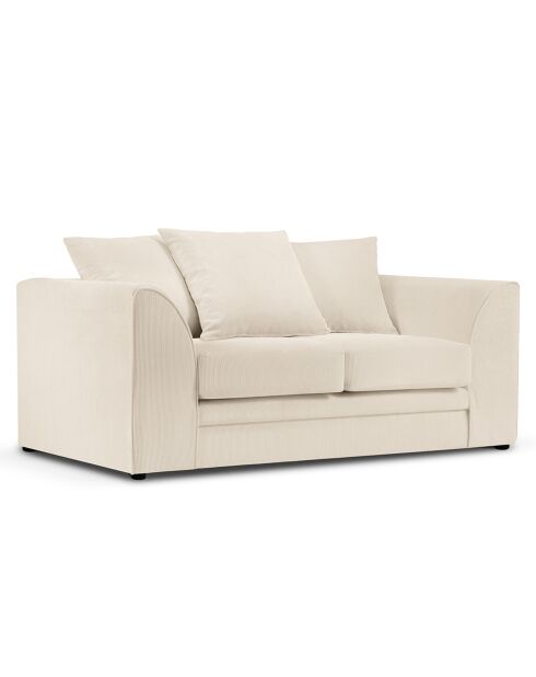 Canapé Quince Velours côtelé 2 Places beige clair - 150x92x80 cm