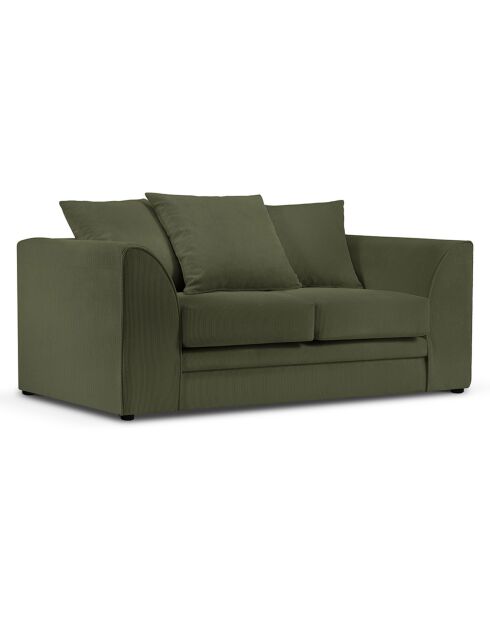 Canapé Quince Velours côtelé 2 Places vert - 150x92x80 cm