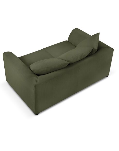 Canapé Quince Velours côtelé 2 Places vert - 150x92x80 cm