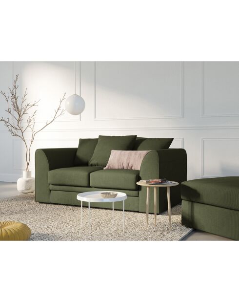 Canapé Quince Velours côtelé 2 Places vert - 150x92x80 cm