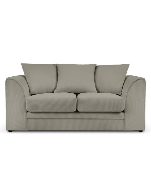 Canapé Quince Velours côtelé 2 Places gris clair - 150x92x80 cm