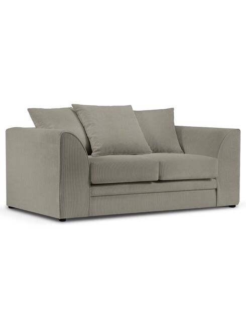 Canapé Quince Velours côtelé 2 Places gris clair - 150x92x80 cm