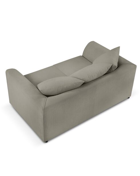 Canapé Quince Velours côtelé 2 Places gris clair - 150x92x80 cm