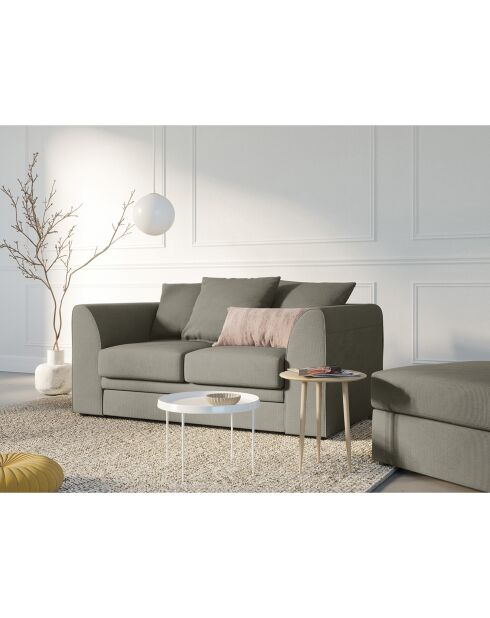 Canapé Quince Velours côtelé 2 Places gris clair - 150x92x80 cm