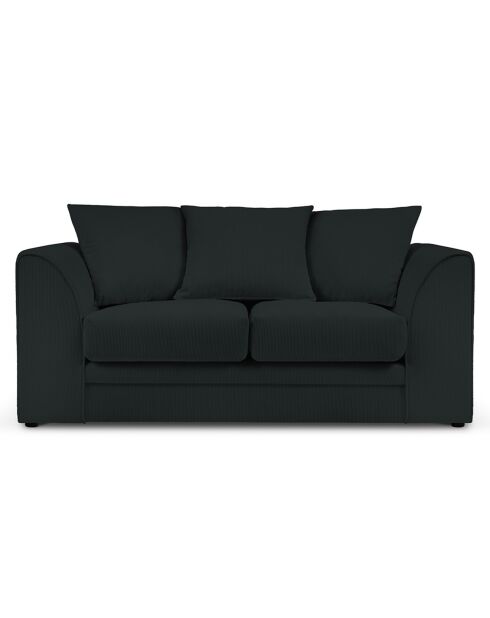 Canapé Quince Velours côtelé 2 Places noir - 150x92x80 cm