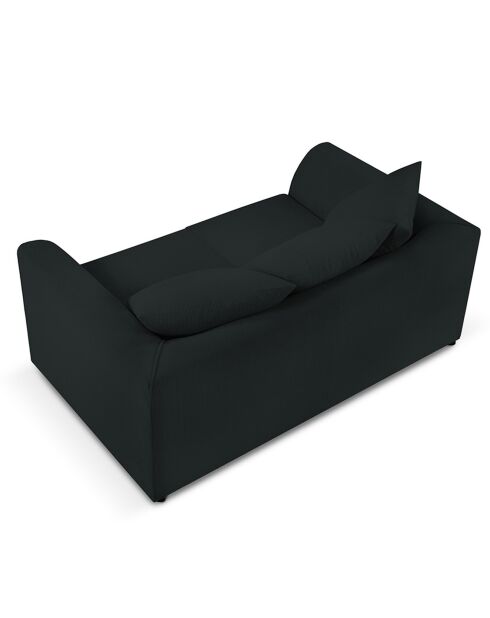 Canapé Quince Velours côtelé 2 Places noir - 150x92x80 cm