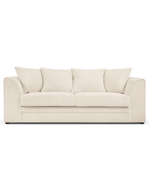 Canapé Quince Velours côtelé 3 Places beige clair - 182x92x80 cm