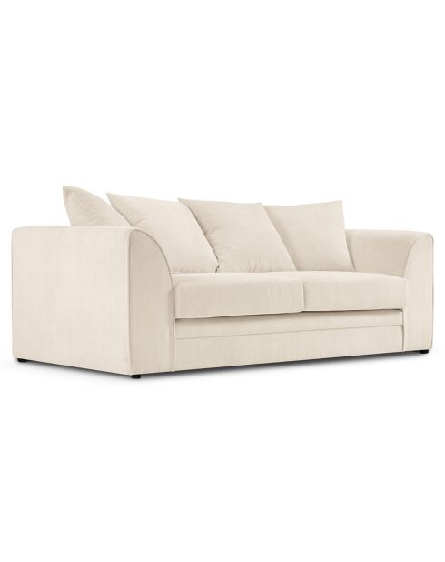 Canapé Quince Velours côtelé 3 Places beige clair - 182x92x80 cm