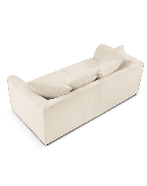 Canapé Quince Velours côtelé 3 Places beige clair - 182x92x80 cm