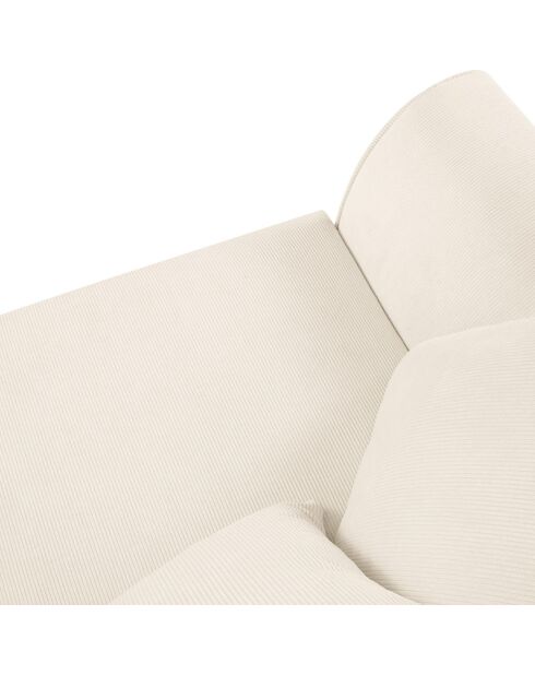 Canapé Quince Velours côtelé 3 Places beige clair - 182x92x80 cm