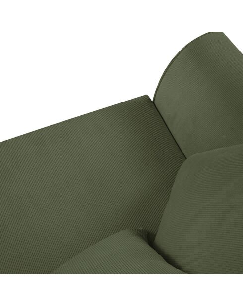 Canapé Quince Velours côtelé 3 Places vert - 182x92x80 cm