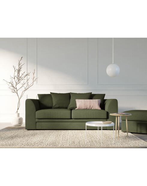 Canapé Quince Velours côtelé 3 Places vert - 182x92x80 cm