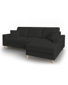Canapé d'angle Droit Convertible avec Coffre Cartadera bouclé 4 Places noir - 225x147x90 cm