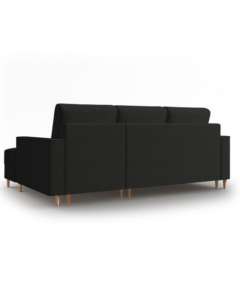 Canapé d'angle Droit Convertible avec Coffre Cartadera bouclé 4 Places noir - 225x147x90 cm