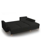 Canapé d'angle Droit Convertible avec Coffre Cartadera bouclé 4 Places noir - 225x147x90 cm