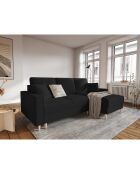 Canapé d'angle Droit Convertible avec Coffre Cartadera bouclé 4 Places noir - 225x147x90 cm